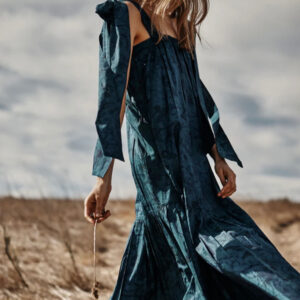 BLUE HANDSPUN IKAT ANALISE DRESS