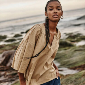 AVIVA TOP (BEIGE LAWN COTTON)