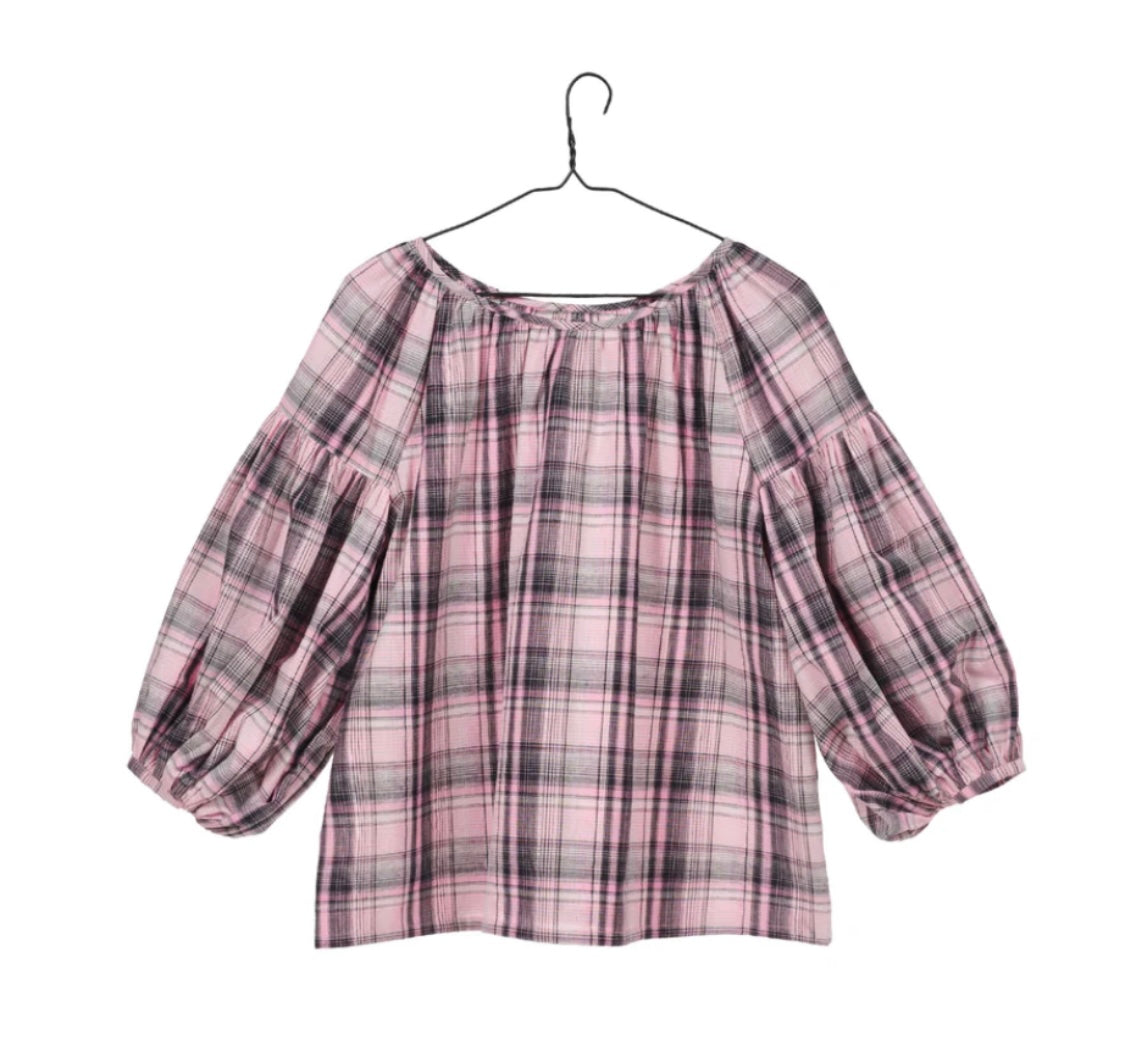 LUCINDA BLOUSE (PINK CHECK) - Image 2